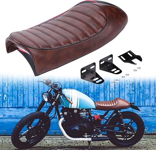 DREAMIZER Asiento de motocicleta vintage Cafe Racer con montículo largo retro, compatible con Honda CB350 CB500 CB750 CX500 CL70 Nighthawk 650