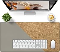 Vista 31 de Bloss Tapete de escritorio beige de 23.6 x 13.8 pulgadas, tapete de escritorio para escritorio, alfombrilla de mouse de cuero grande impermeable