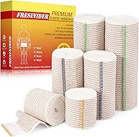 Vista 11 de FRESINIDER Vendaje elástico de alta calidad, paquete de 12 vendas de compresión de algodón sin látex de 2 pulgadas con cierre táctil en ambos