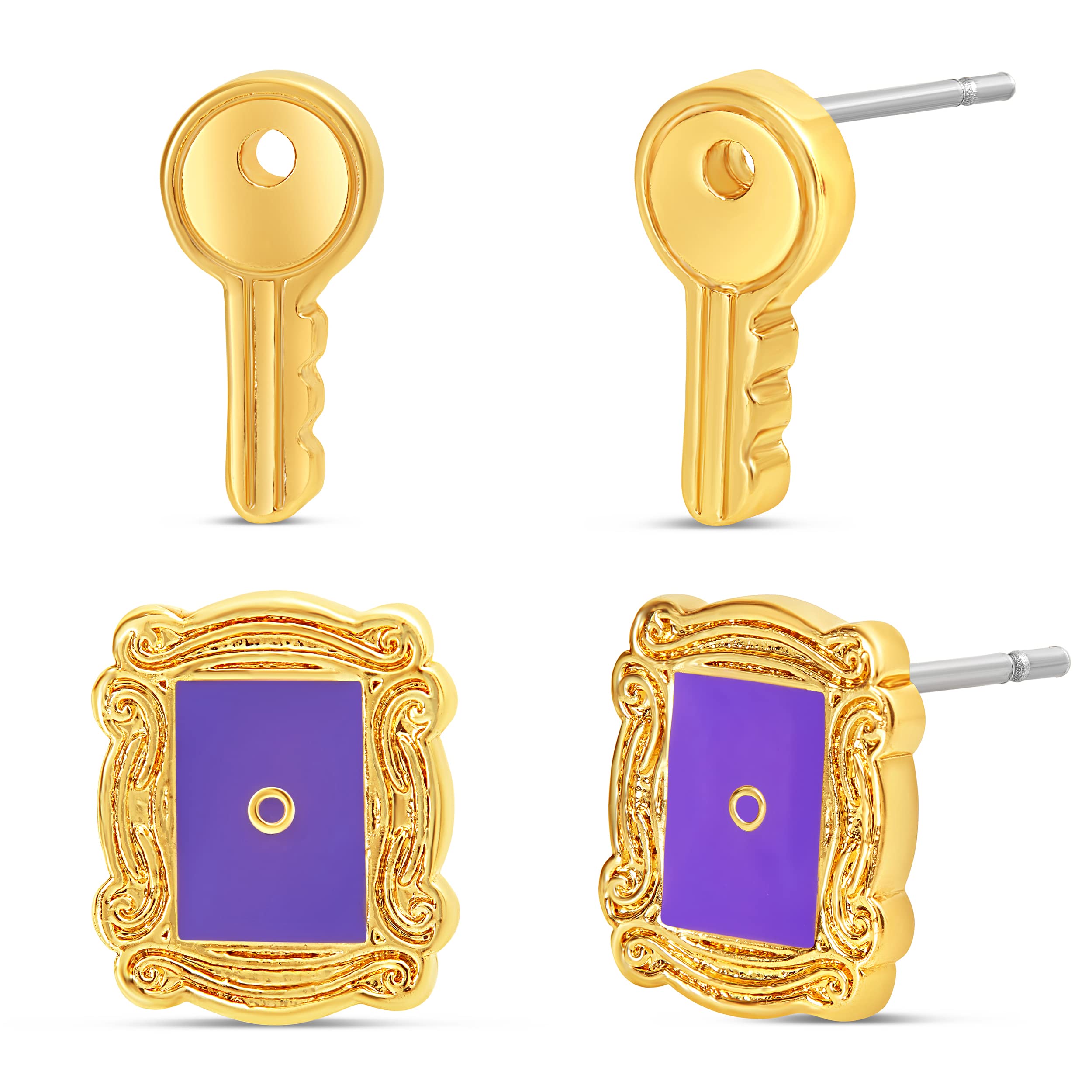 FRIENDS TV Show Fashion Earring 2, 3, 4 Pair Sets - Friends Theme Stud and Dangle Earrings