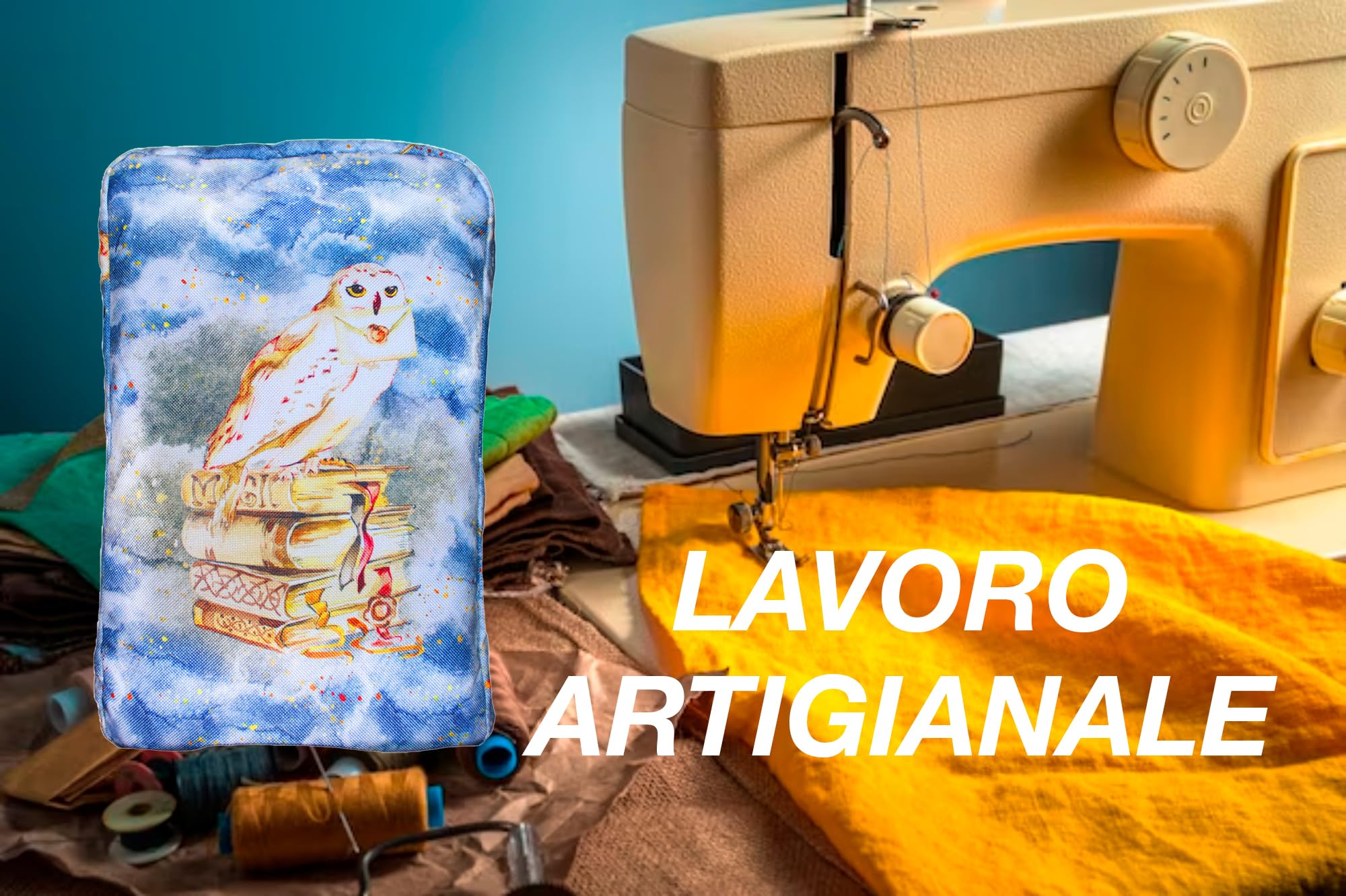 SARTORIA AGNESE Custodia Libro Artigianale con Cerniera, Porta Libro Stoffa Impermeabile, Copertina del libro 26x16, Regalo per una Lettrice