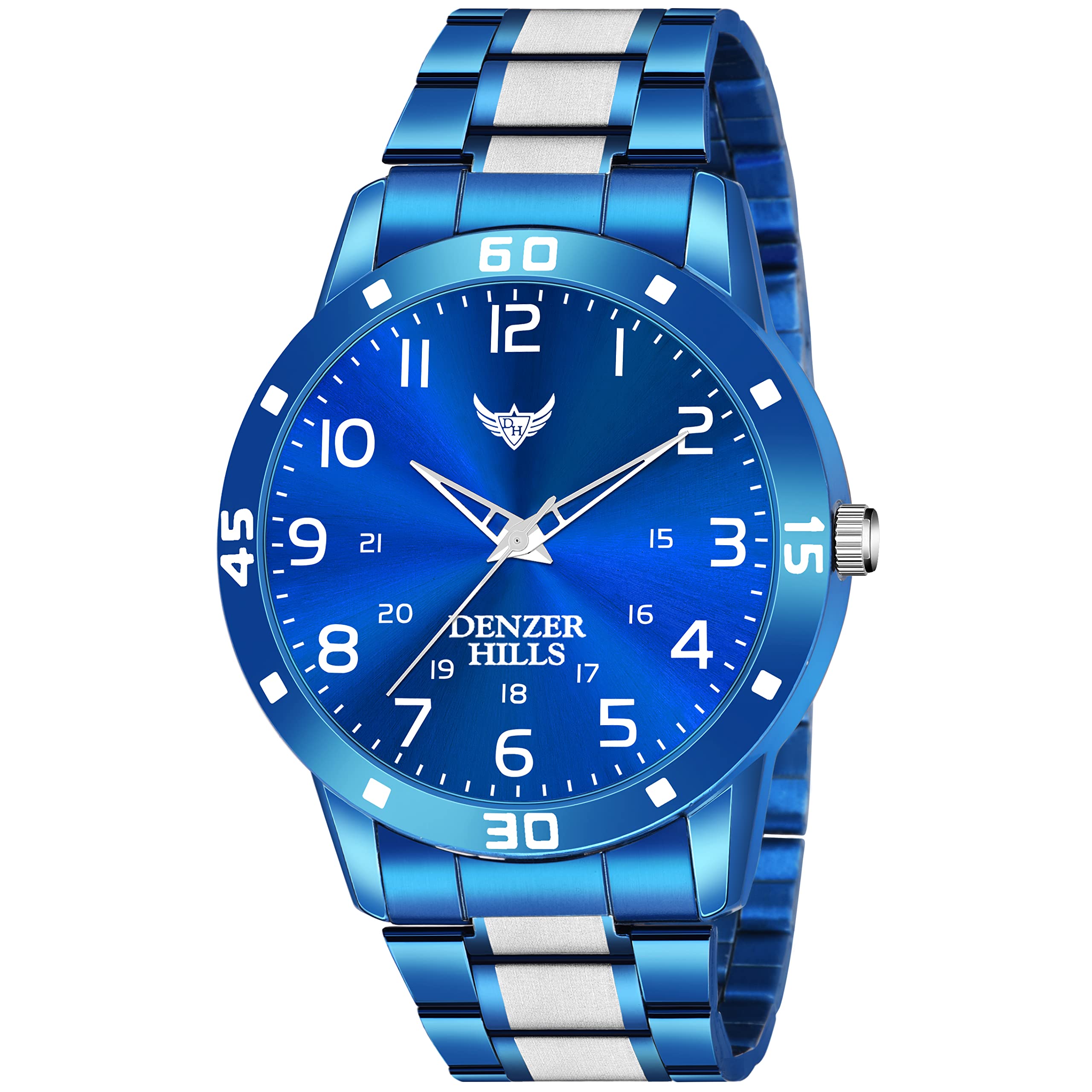 DENZER HILLS Mens Big Face Stainless Steel Analog Quartz Watches Fashion Business Chronograph Wrist Watches for Men (B09MSKW6PJ) Amazon Price History, Amazon Price Tracker