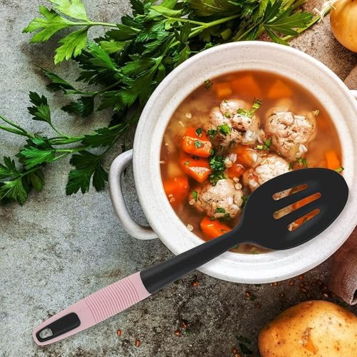 Miniatura 7 de Cuchara ranurada para drenar, cuchara mezcladora, cuchara para untar, silicona resistente al calor y nailon, utensilios de cocina antiadherentes,