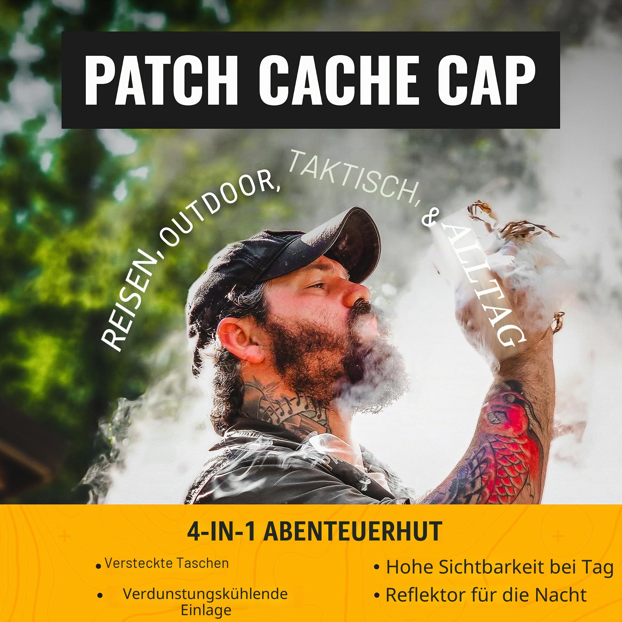 Wazoo Cache Cap | Travel, Tactical & Everyday Carry Cap | 6 Hidden Pockets for Emergency Cash, Documents, Keys and Tools