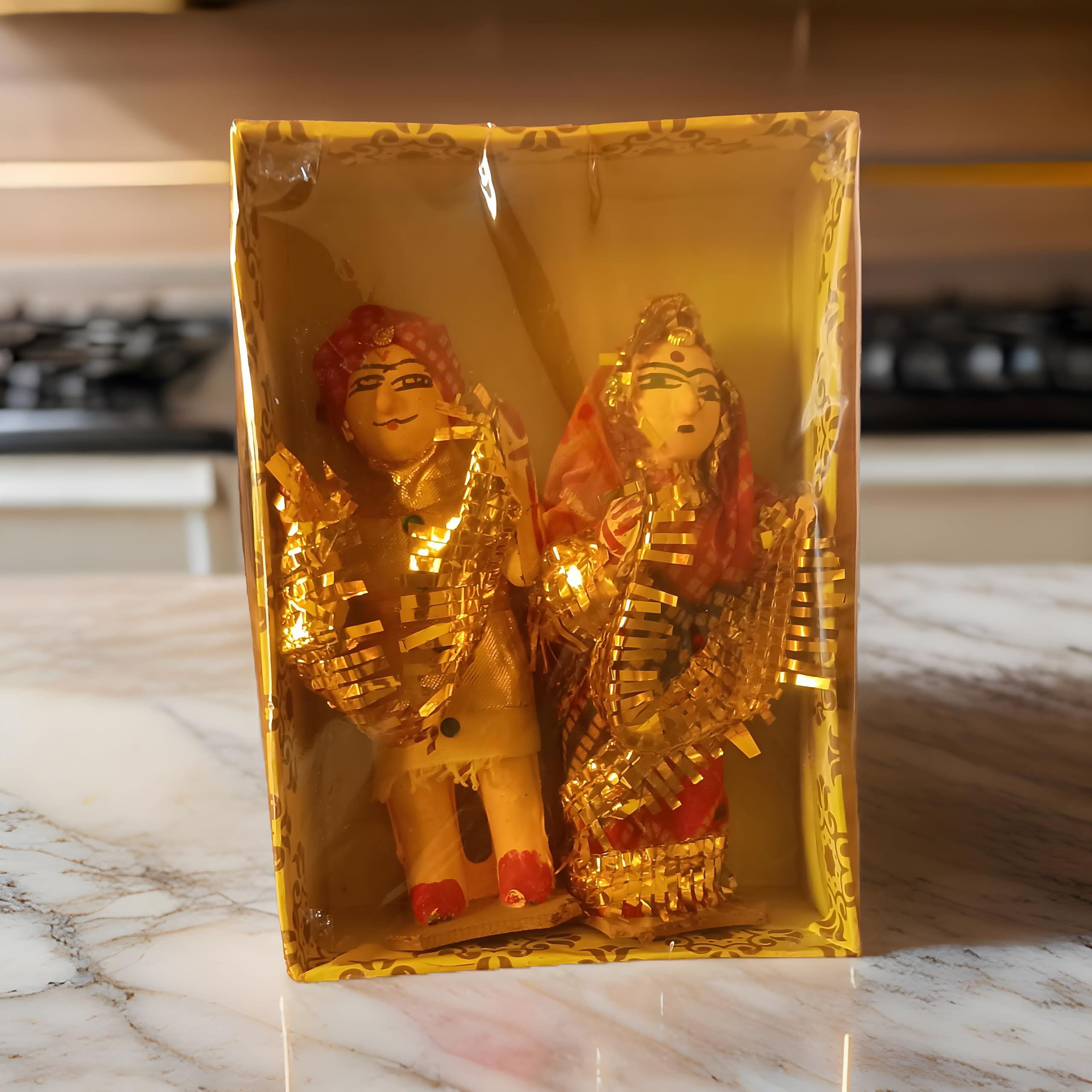 RIDIT Traditional Rajasthani Gangaur Jodi Idol Set | Handcrafted Shiv Parvati Gangaur Murti | Decorative Folk Art Showpiece for Home, Pooja & Gifting 1