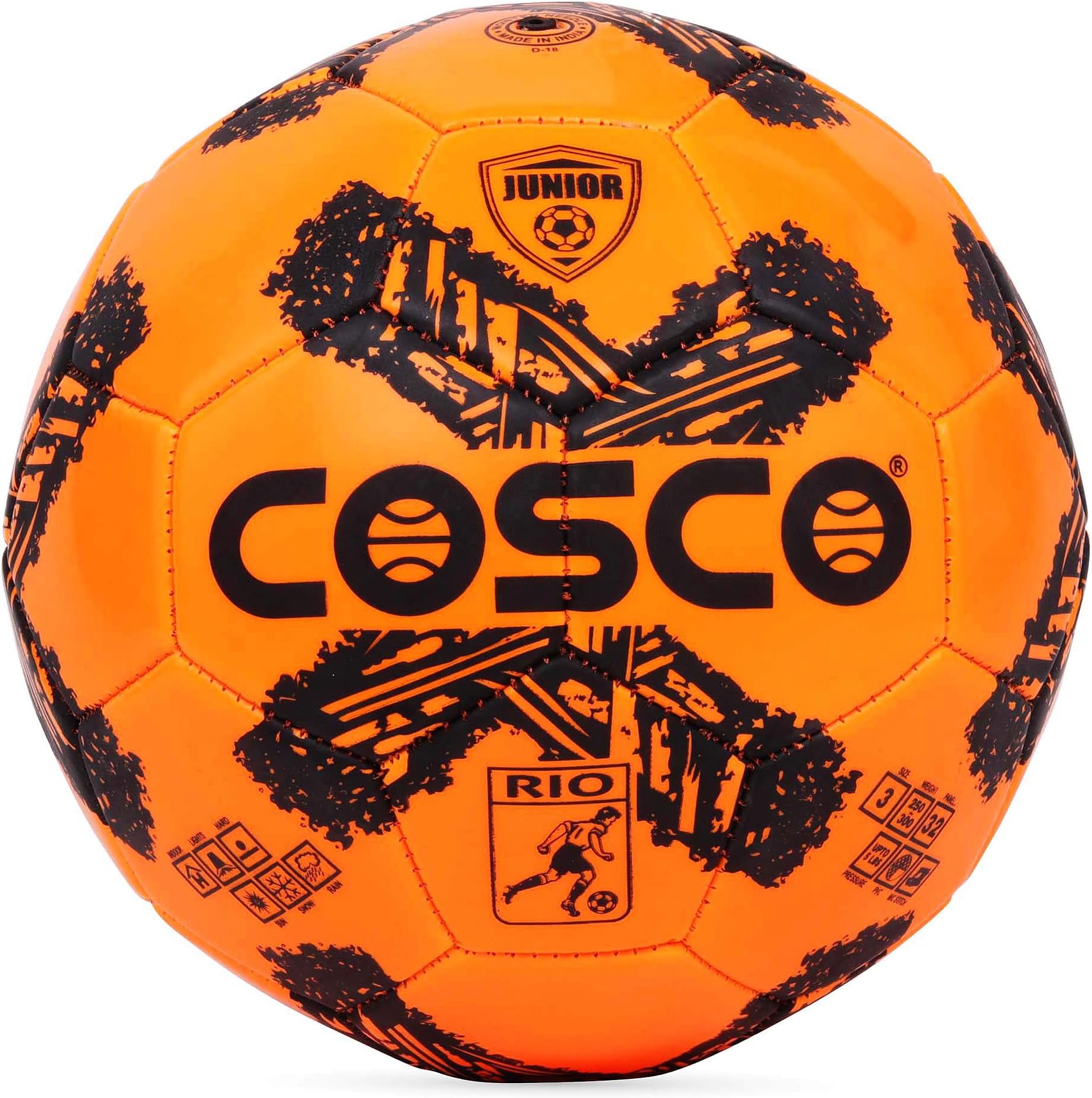 Rio Polyvinyl Chloride Football, Size 3, (Yellow)
