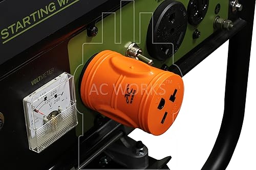 Miniatura 6 de AC WORKS Enchufe de bloqueo de 4 clavijas L14-30P de 30 amperios a conector hembra NEMA 6-20R de 250 voltios (compacto)