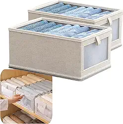 Kit Organizador de Guarda-Roupa com 2 Unidades – Organizador Multiuso, Kit Organizador de Roupa, Organizadores de Armário – Empilhável, Dobrável, Ideal para Closet, Calças, Camisetas e Enxoval