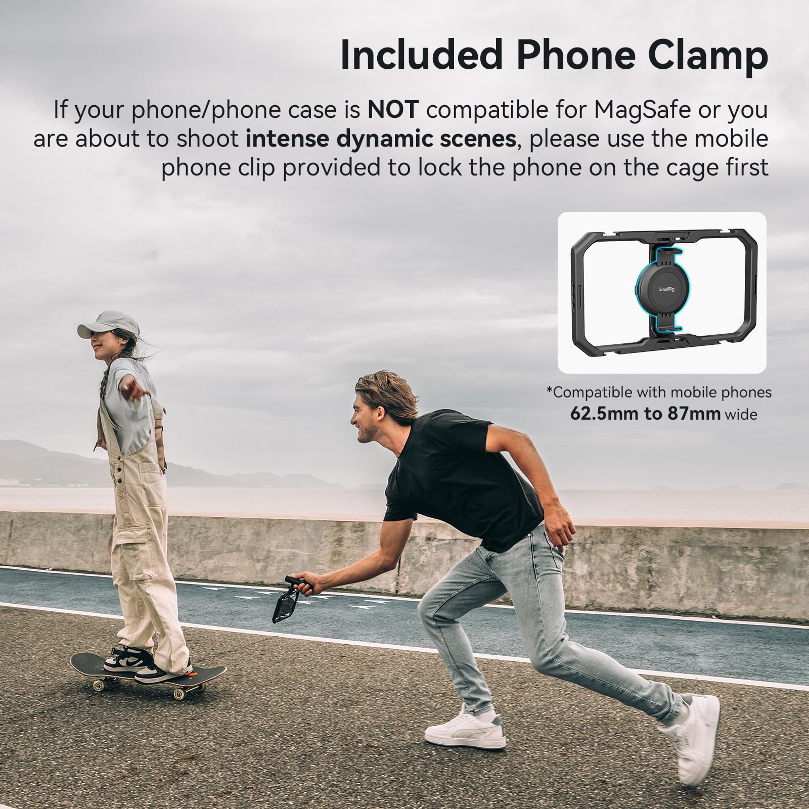SMALLRIG Uniwersalna Klatka Telefoniczna z Szybkoz??czk?, Magnetyczna Obs?Uga Zestawu Wideo do Smartfona dla Apple Magsafe, Solidna Obudowa Stabilizatora Wideo Telefonu dla iPhone 16/15-4299