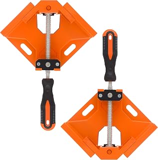 LEATBUY Right Corner Angle Clamps 90 Degree Holder Welding Clamp 2pcs, Vise Adjustable Swing Bench Tool, Perfect for Carpenter Wood-Working Engineering (Orange)