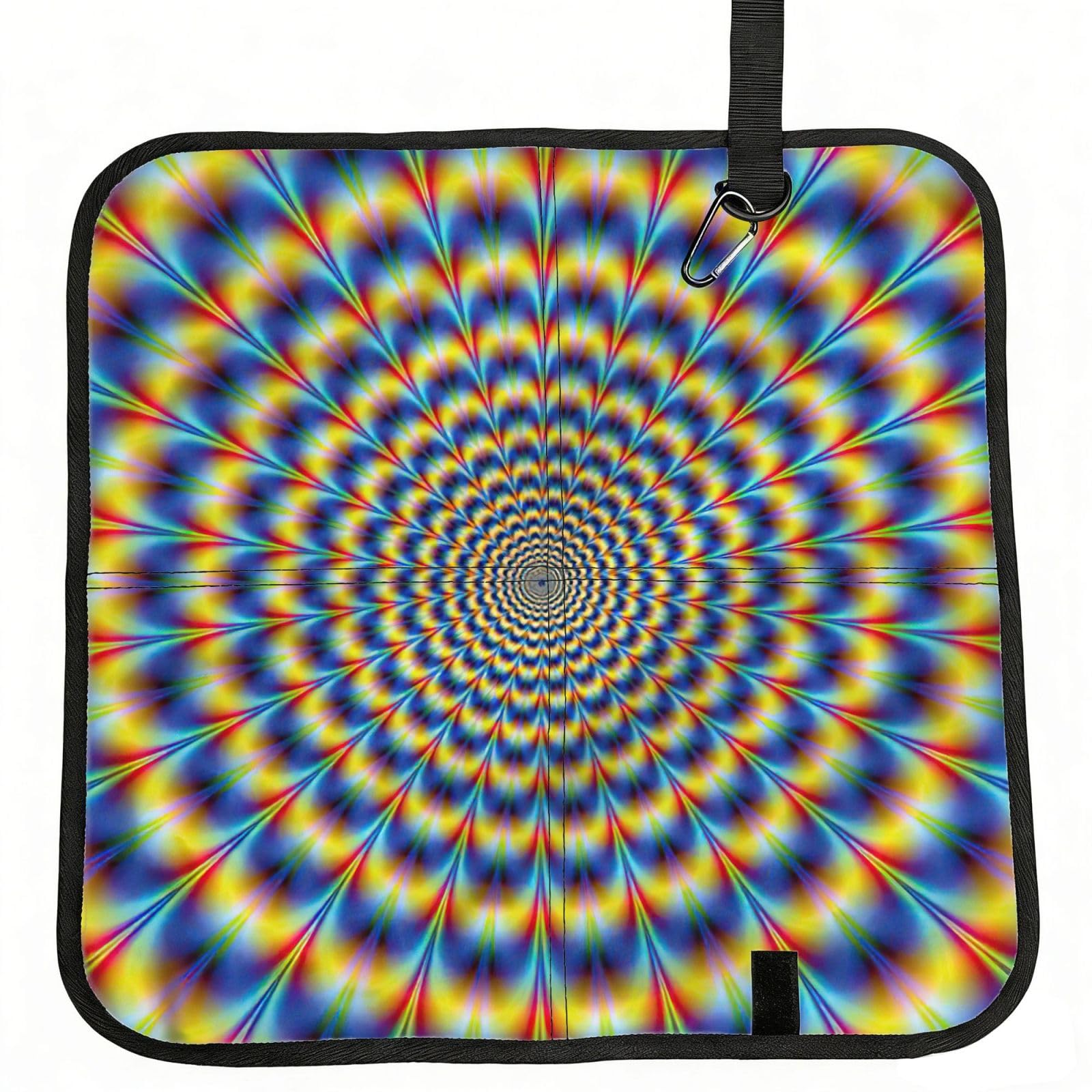PPHGUT Spiral Optical Illusion Gif Print Foldable Seat Cushion Waterproof Portable Chair Pad Travel Outdoor Picnic Camping