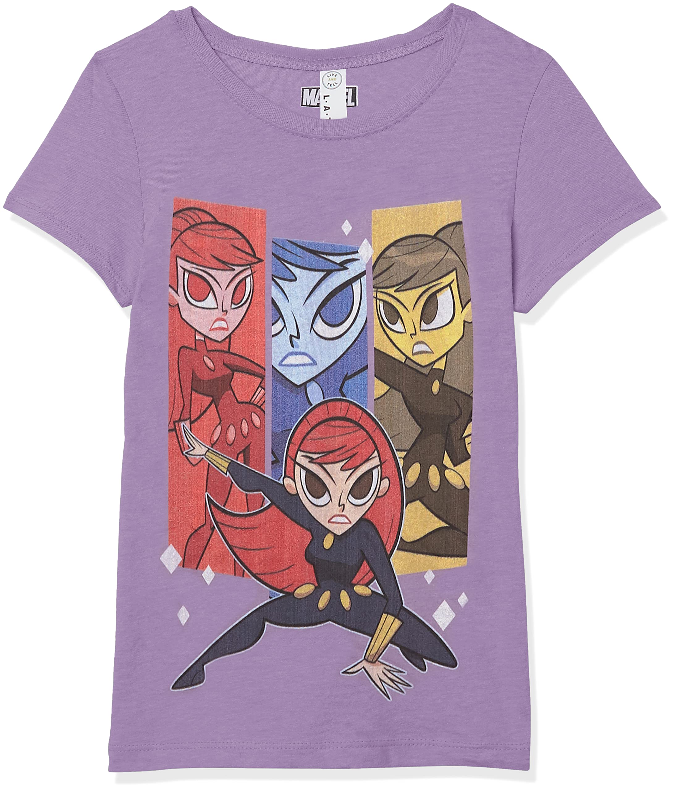 T-shirt coton fille Black Widow Marvel coloris violet taille S