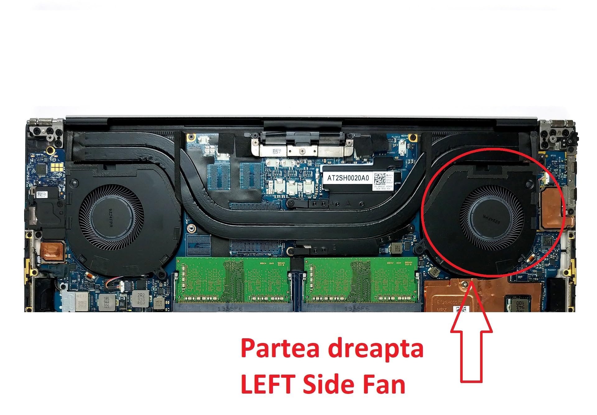 Ventilateur de refroidissement CPU compatible pour Dell Precision 5550 5560, XPS 15 9500 9510, NP: FK50V 09RK6, DC2800OSSL, DC2800U1SL, EG50050S1-CG31-S9A, EG50050S1-CG30-S9A ;