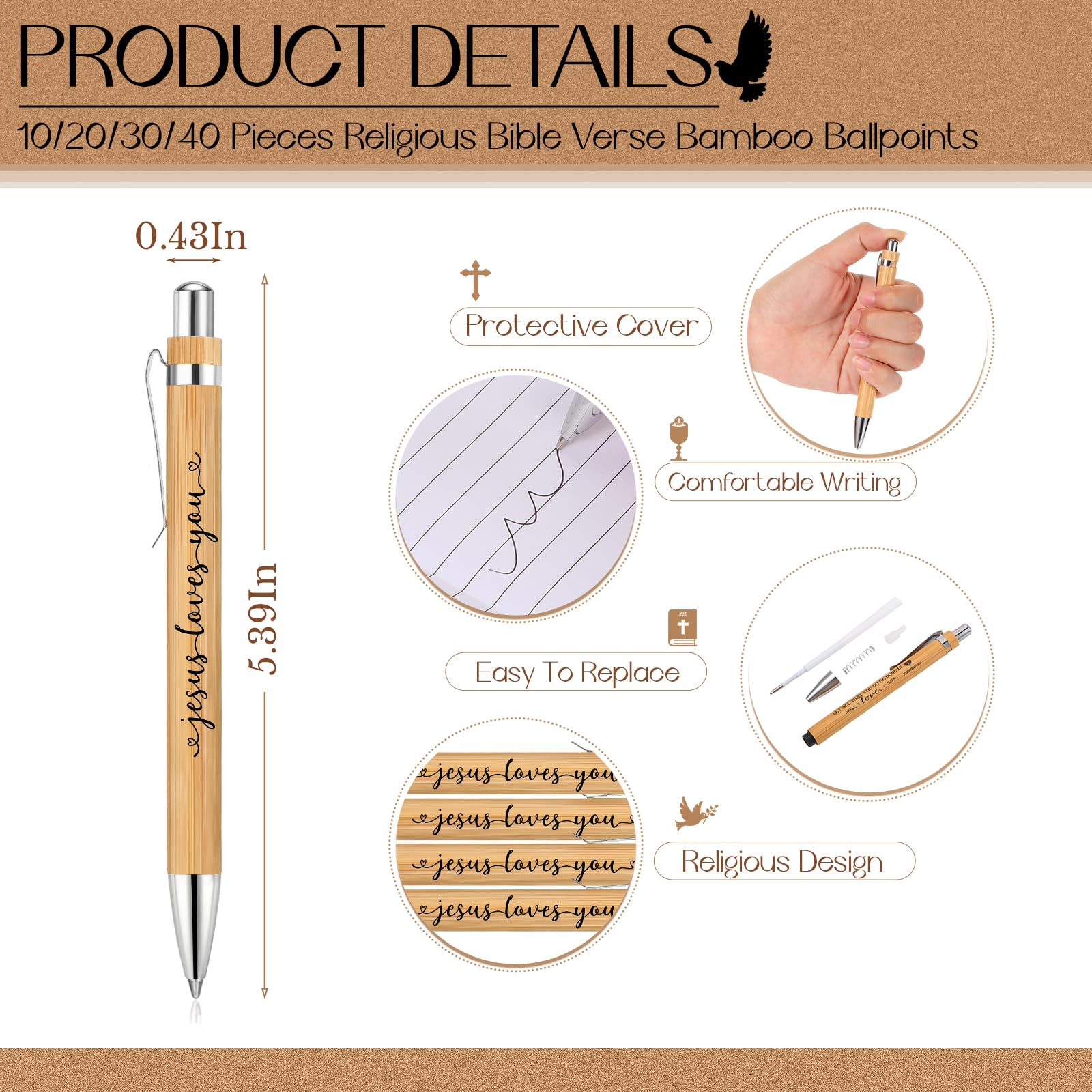 50 Sets Fall Gifts Thanksgiving Ballpoint Pens Inspirational - View #3