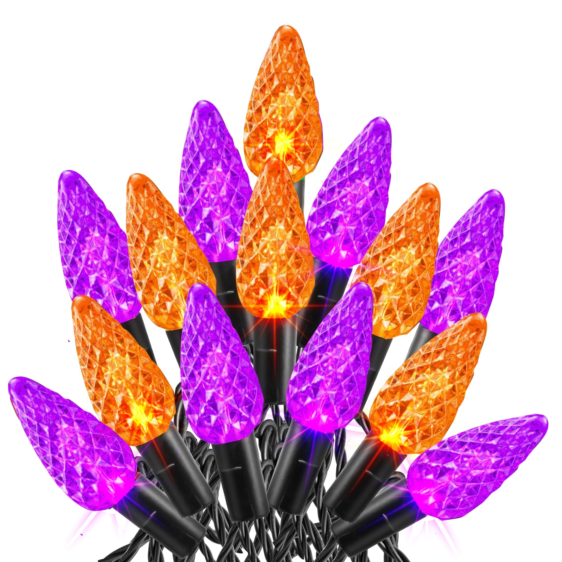 Dazzle Bright Halloween Lights, 100 LED 33 FT C6 String