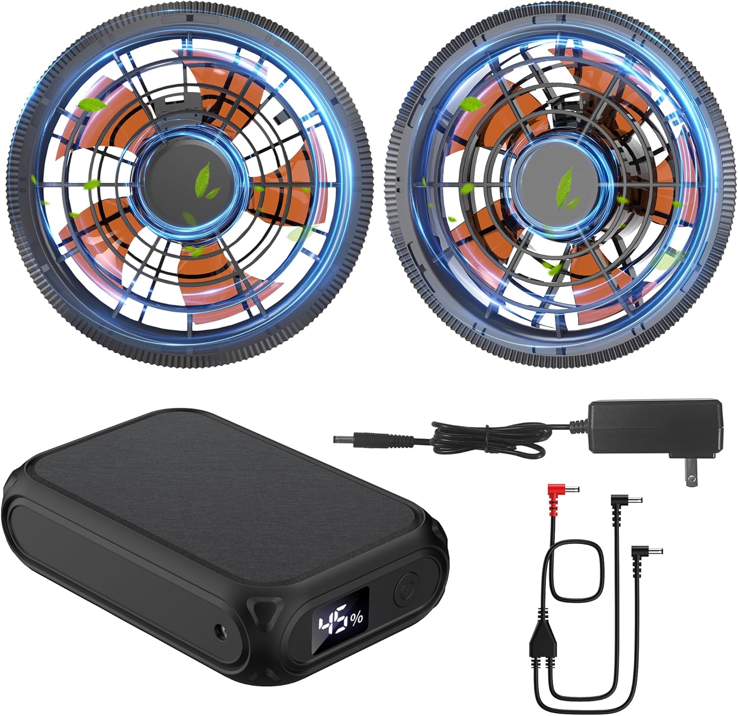 【2025新登場 史上最強 43V超高出力 30000mAh】空調作業服 ファンバッテリーセット 43V超高出力 30000mAh 大容量 日本製ブラシレスモーター 暴風 コンパクト 超軽量 LED液晶ディスプレイ搭載 4段階風速調節 9cm服穴径対応 超静か 長寿命 空調作業服用 熱中症対策 暑さ対策 釣り 父の日 プレゼント レディース作業トップス 男女兼用  Amazonで販売中