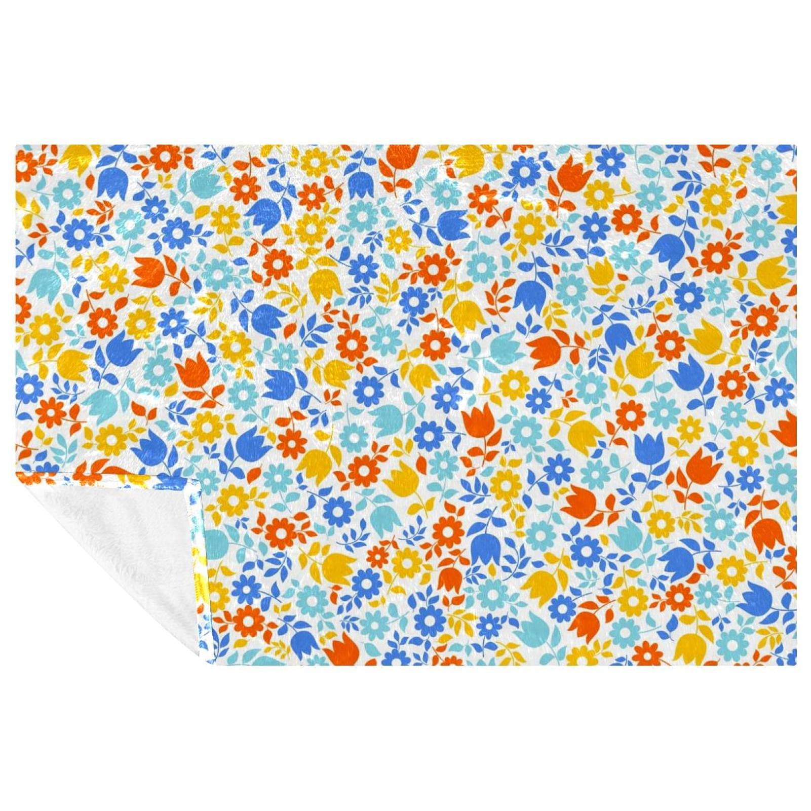 Couverture chaude floral plaid idéal pour pique-nique et camping en plein air