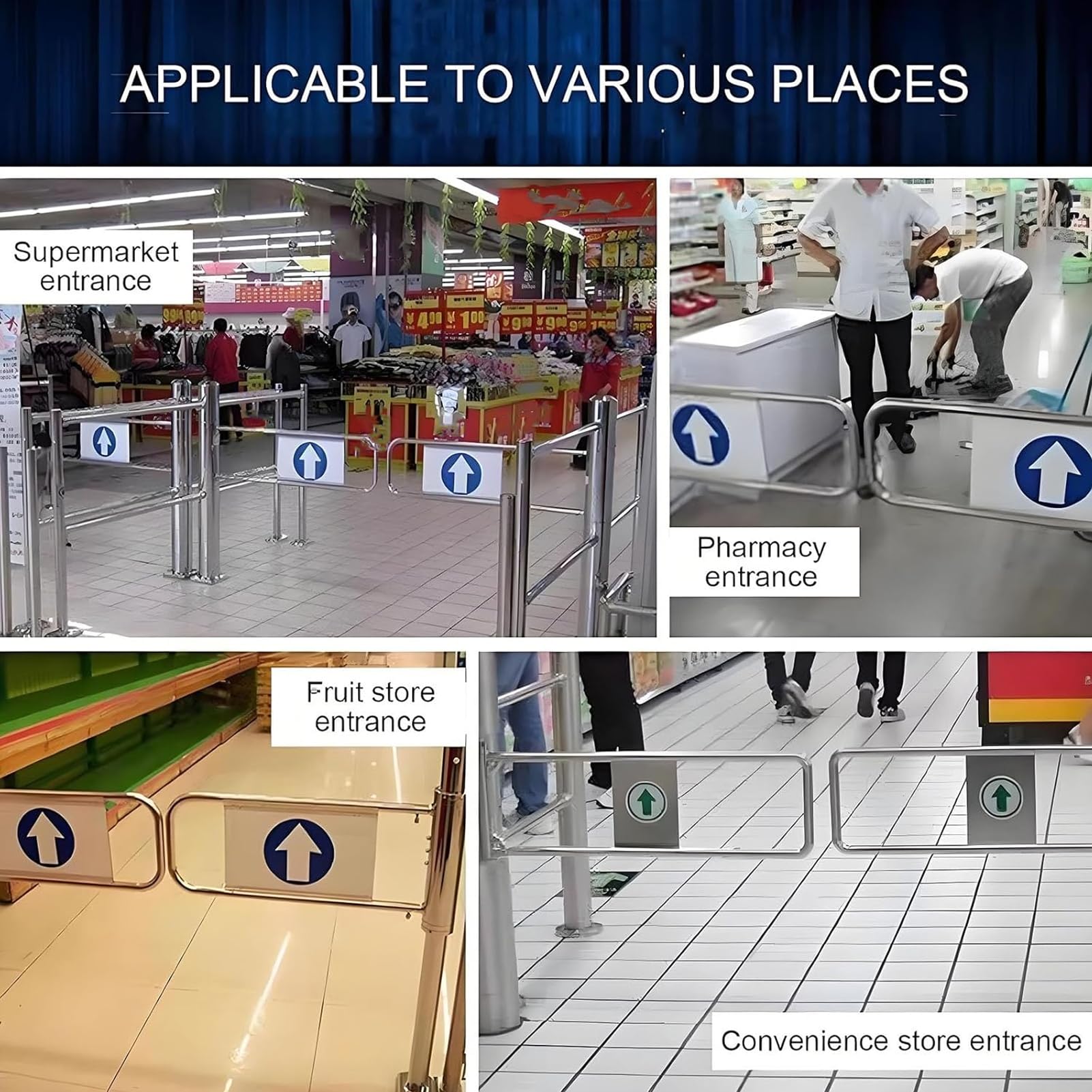 Puerta de seguridad z kurortami, puerta batiente de entrada w supermercados, puerta peatonal de cierre automático, puerta batiente unidireccional, para supermercados