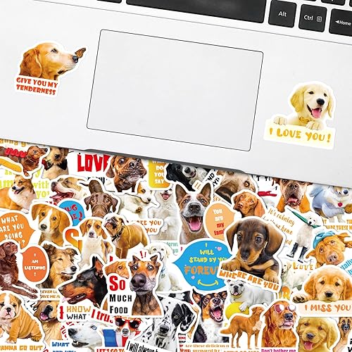 Miniatura 3 de PUKANA 50 calcomanías para perros, lindas calcomanías de vinilo duradero e impermeable para decoración de botellas, portátiles, patinetas,