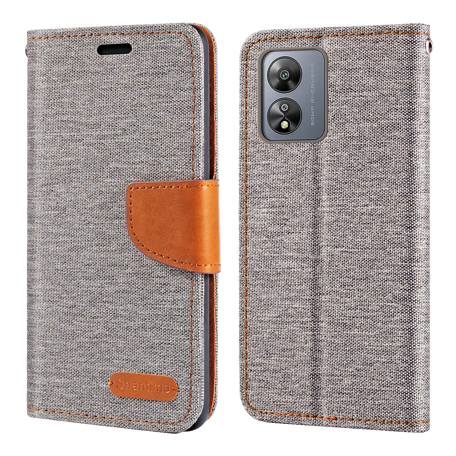 Shantime Oxford Fabric PU Leather Flip Wallet Case Compatible with Boost Celero 5G SC SN339D, Durable Protective Cover with Card Slots and Magnetic