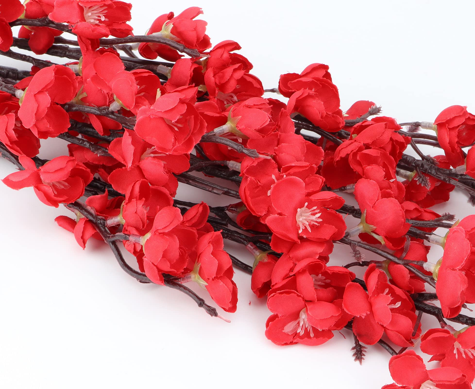 4 Rami Di Fiori Artificiali Di Prugna In Seta - Altezza 60 Cm, Per Composizioni In Vaso, Decorazione Casa, Matrimonio (Bianco) - 4