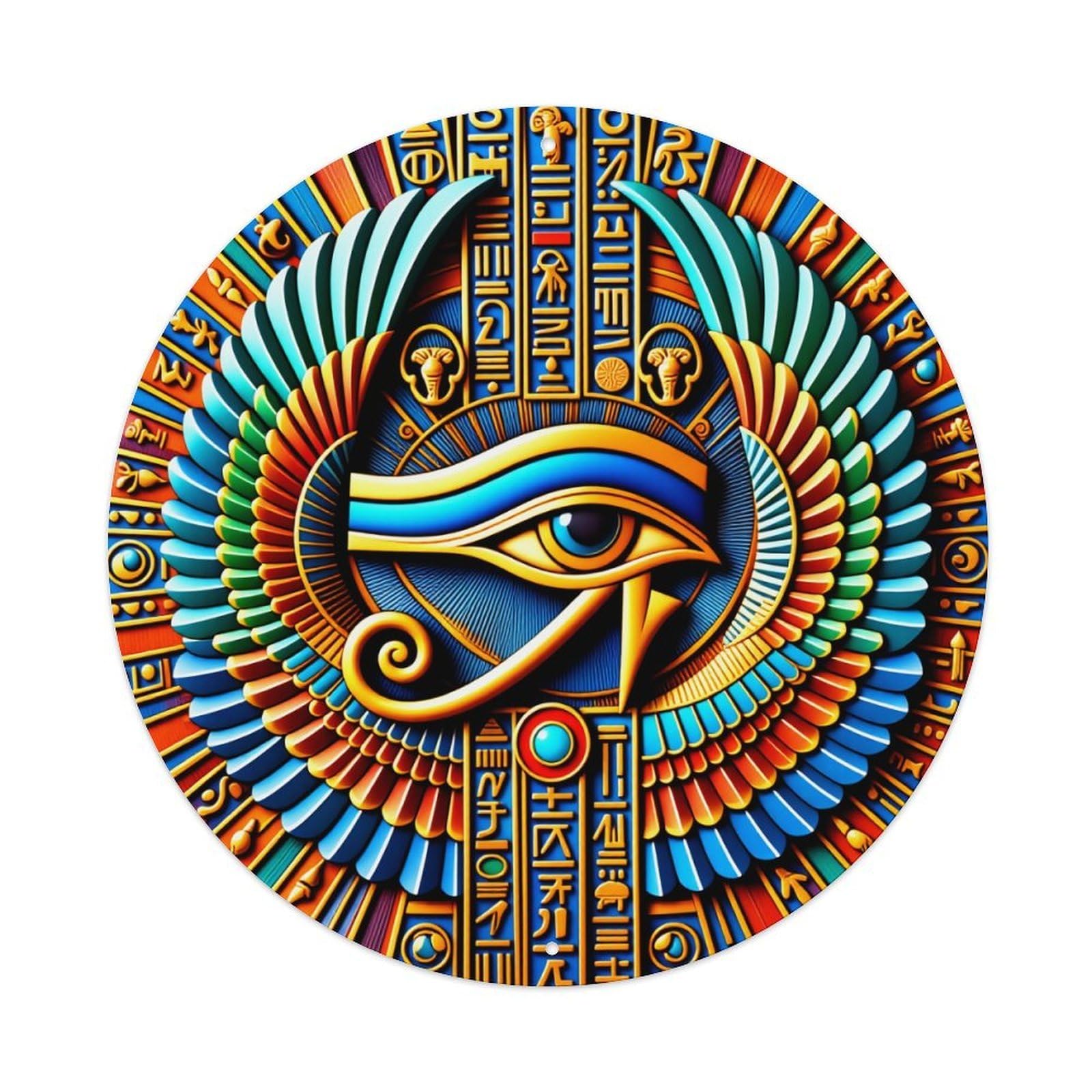 Egyptian Eye Symbol Pattern Art Metal Tin Sign Vintage Garden Bedroom Cafe Bar Man Cave Home Wall Decor Metal Poster 8x8 inches