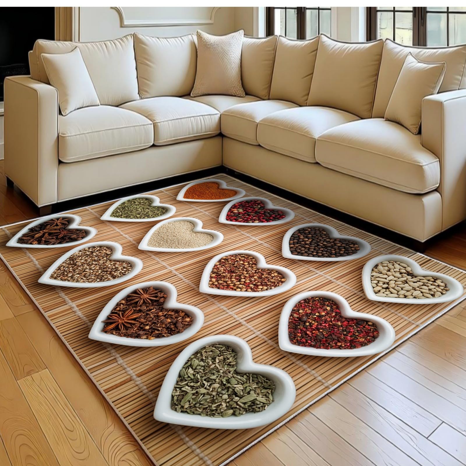 Grand tapis de salon 180x270 cm beige lavable en machine à poil ras