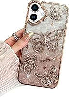 Vista 18 de BITOBE Diseñada para iPhone 16 Pro Max, Bonita Funda de Mariposa 3D Delgada con Chapado Brillante Reluciente de Lujo para Mujeres y Niñas Protectora