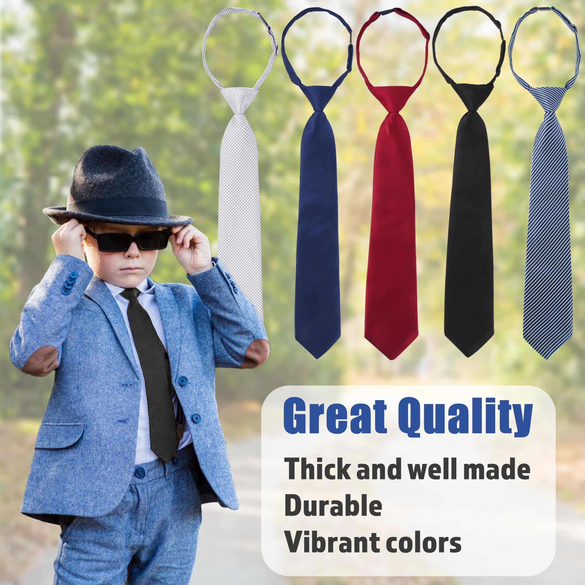 THE BOW TIE HOUSE Adjustable Satin Neck Tie for Kids | Neck Tie for Boys | Toddler & Youth Necktie | Perfect for Weddings, Graduations, School Uniforms | Black Polka Dot - 2-6 Years 3