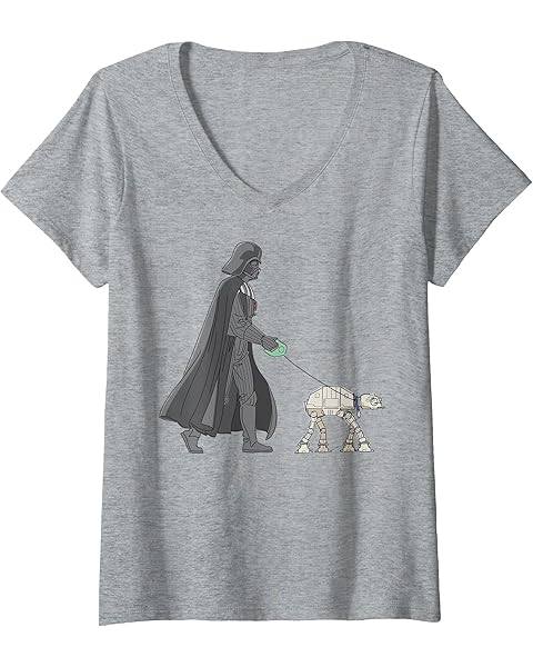 Womens Star Wars Darth Vader AT-AT Walker Disney+ V-Neck T-Shirt