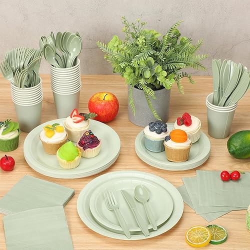 Miniatura 10 de Dandat Decoraciones de despedida de soltera, suministros de fiesta de baby shower, incluye platos de baby shower, tazas y servilletas con tenedores