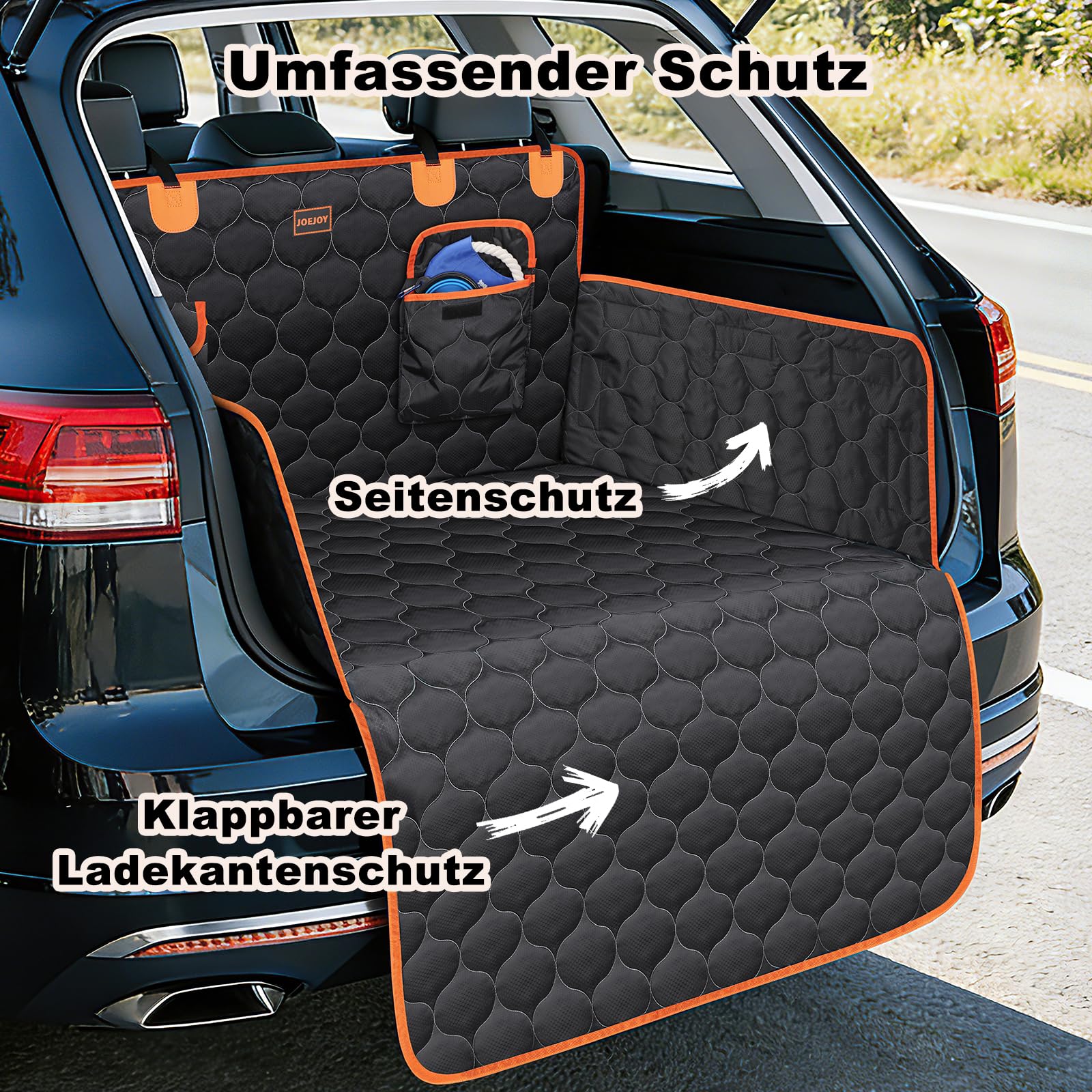 JOEJOY Kofferraumschutz Hund mit Seiten- und Ladeschwellenschutz, Universal Kofferraum Schutzmatte Wasserdicht Kratzfest - Pflegeleicht Hundedecke Auto Kofferraum