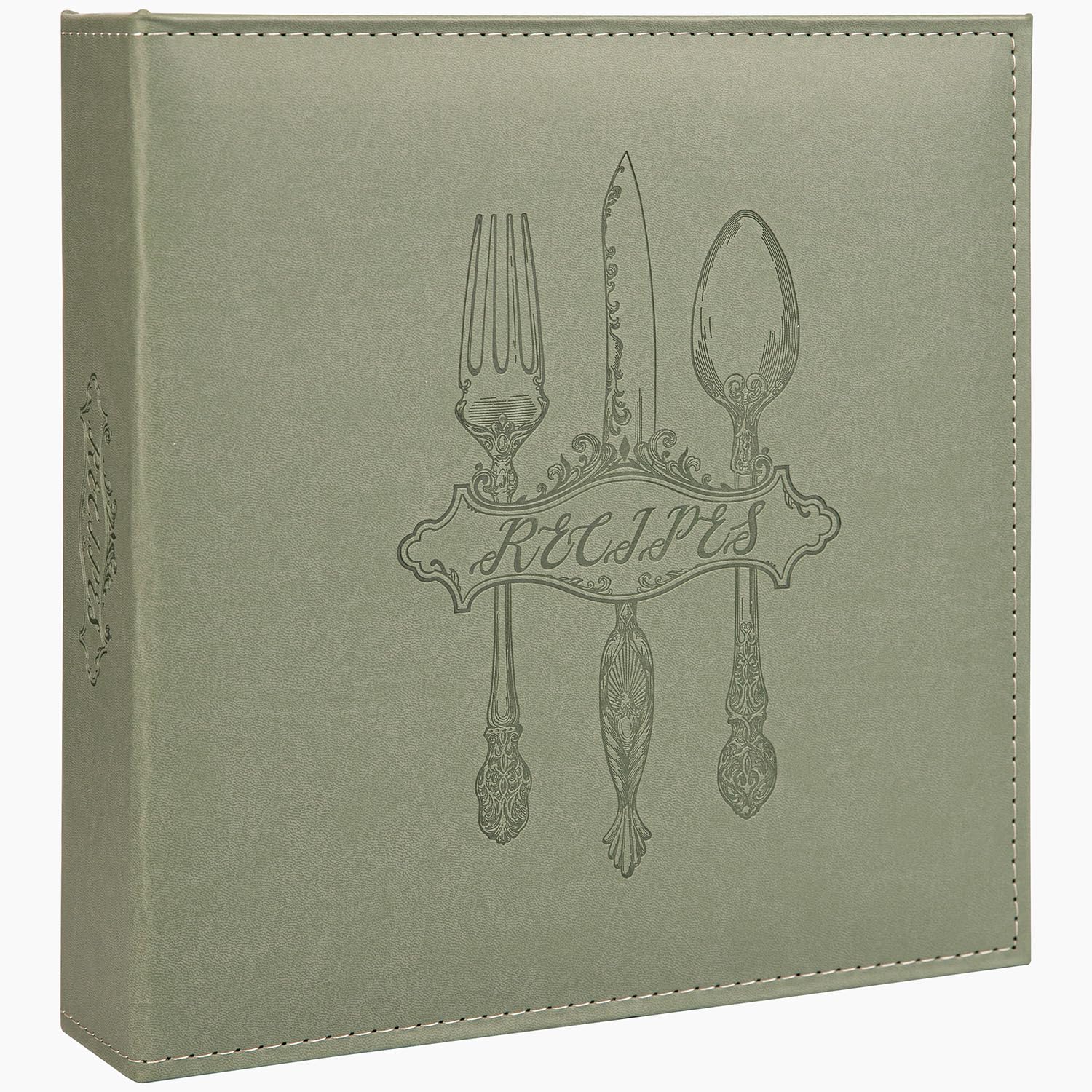 COFICE Raccoglitore per ricette – 8,5 x 11 3 anelli vuoti per la famiglia di ricette da scrivere nelle tue ricette con copertina in ecopelle PU e maniche in plastica (verde scuro)
