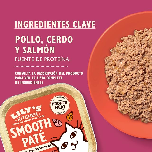Foto 2 de 6 de Lily's Kitchen Smooth Chicken with Salmon Paté Complete Nutrition Adult Cat Food 19 x 85g