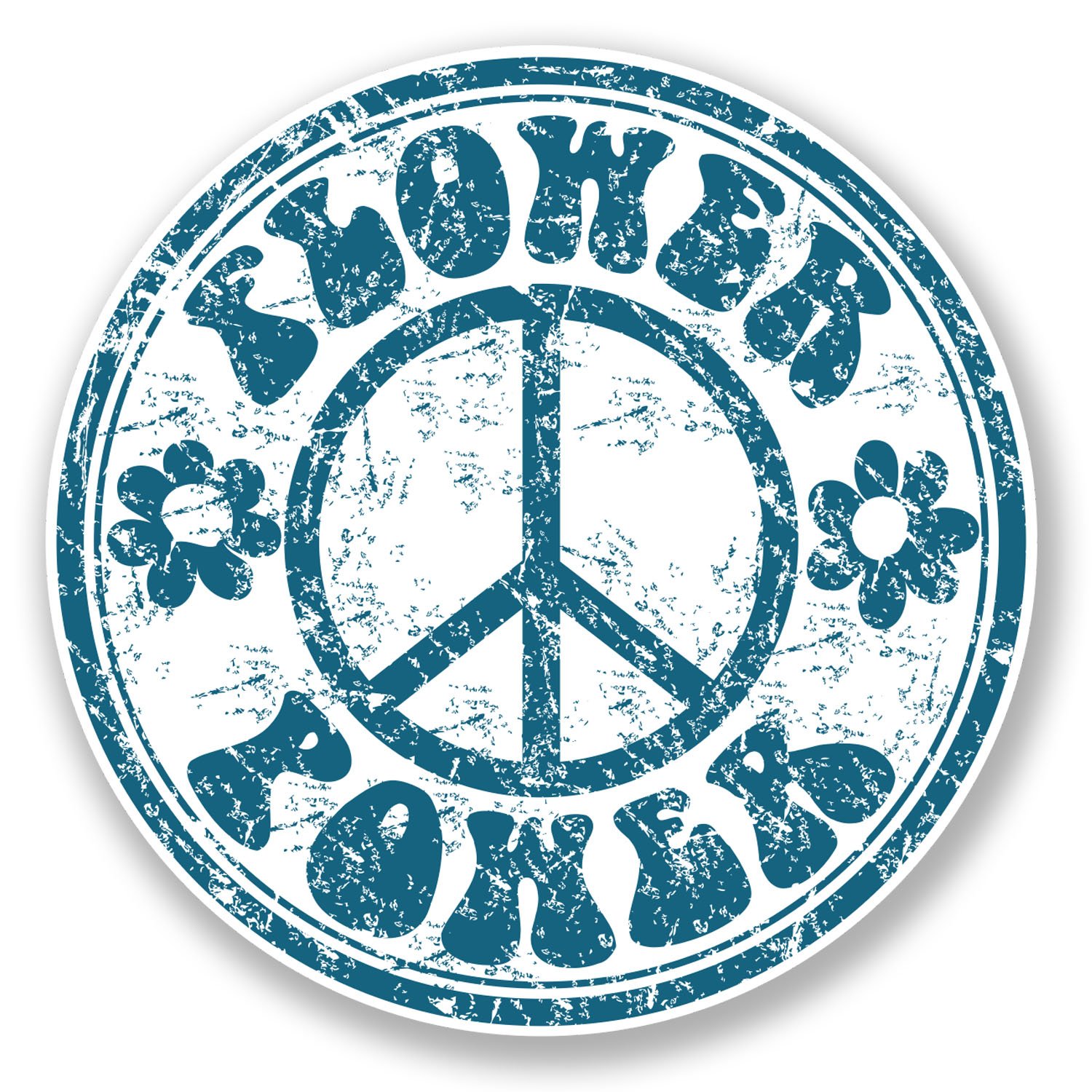 Destinationvinyl Multi 2 X Peace Symbol Sticker Car Hippy Laptop Decal Camper Flower Hippy #6779 (10Cm X 10Cm)