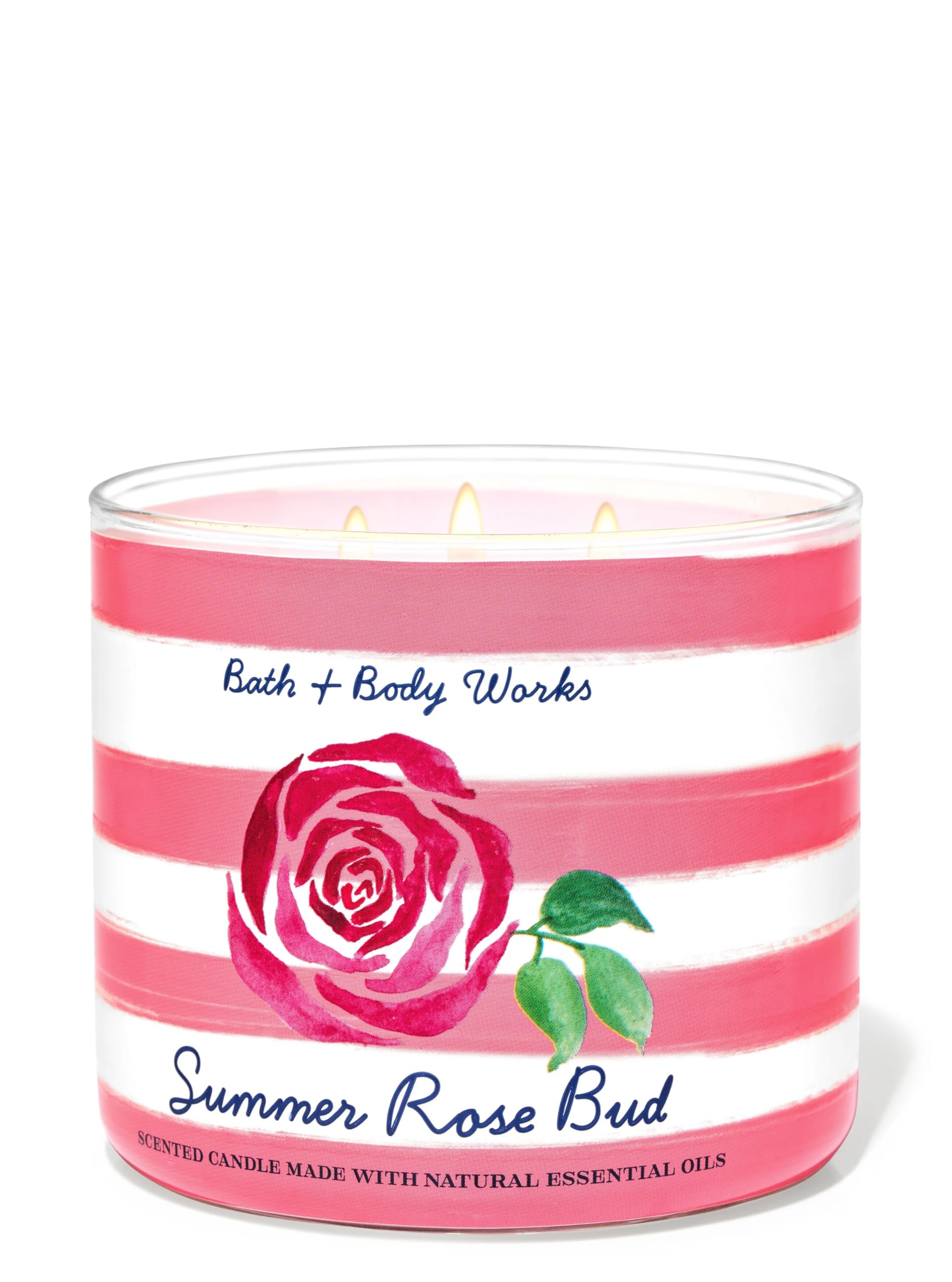Summer Rose Bud 3-Wick Candle