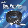 Cable BoxWave compatible con Sony Inzone H9 II - cable DirectSync PD (3 m) - USB-C a USB-C (100 W), carga rápida de nailon trenzado - negro jet 5