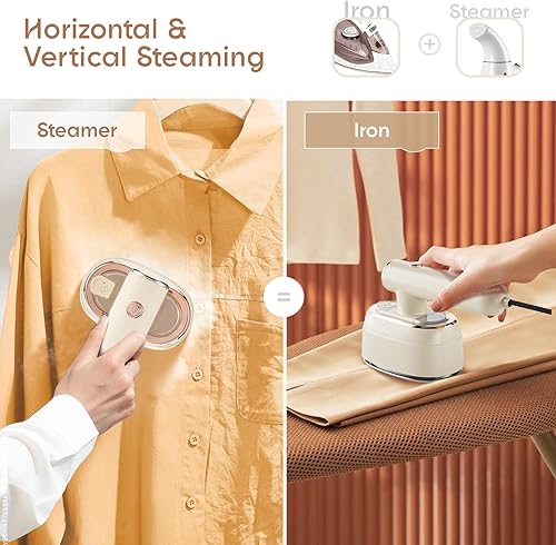 Miniatura 6 de Vaporizador de viaje para ropa, vaporizador portátil, plancha de viaje, vaporizador de mano 2 en 1 con bolsa de almacenamiento, mini plancha de