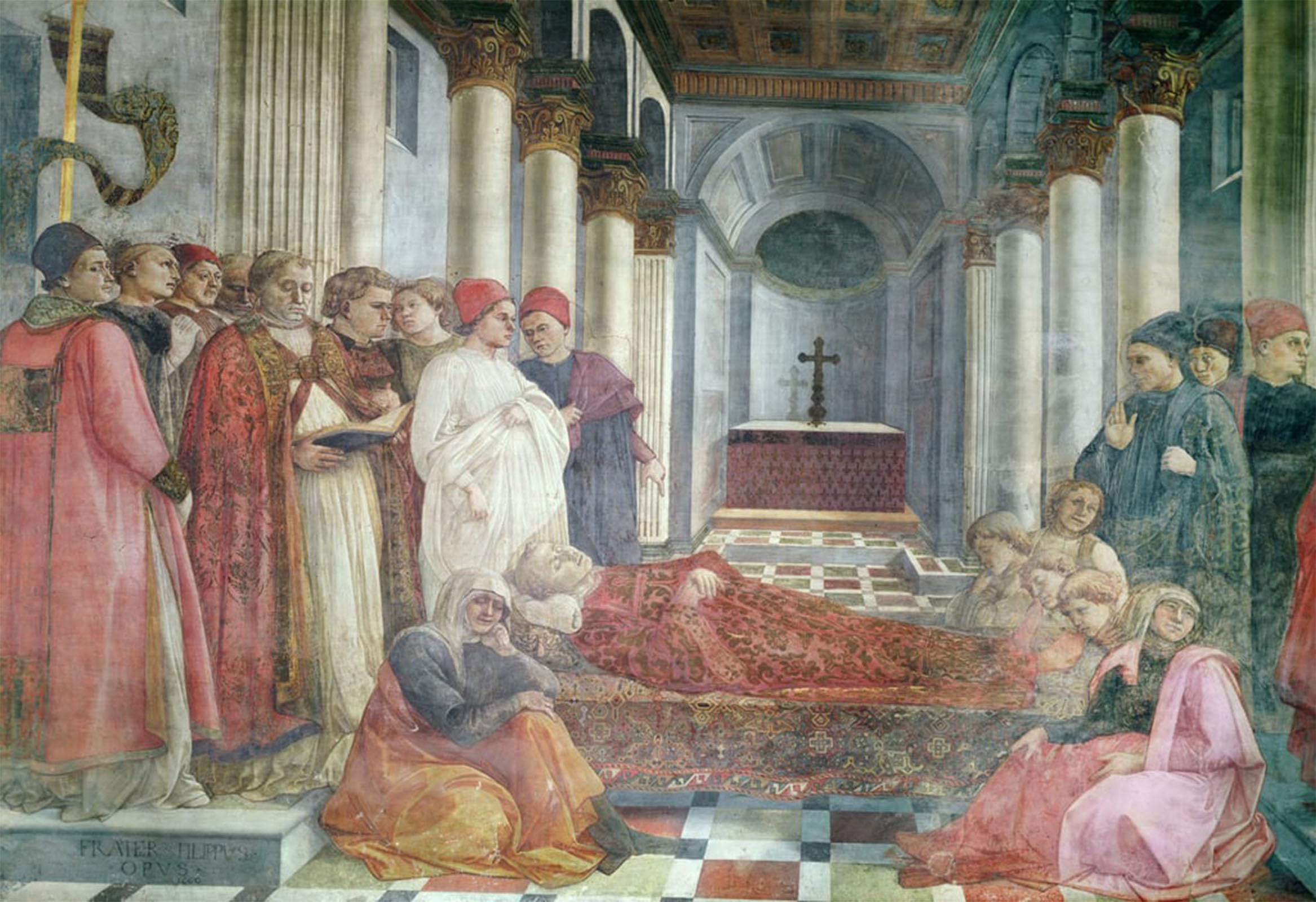 ARTXLXXBN Famous Print Painting Colorful Art Print the Funeral of St Stephen by Fra Filippo Lippi Canvas Art Decorations for Home Decor 60x90cm