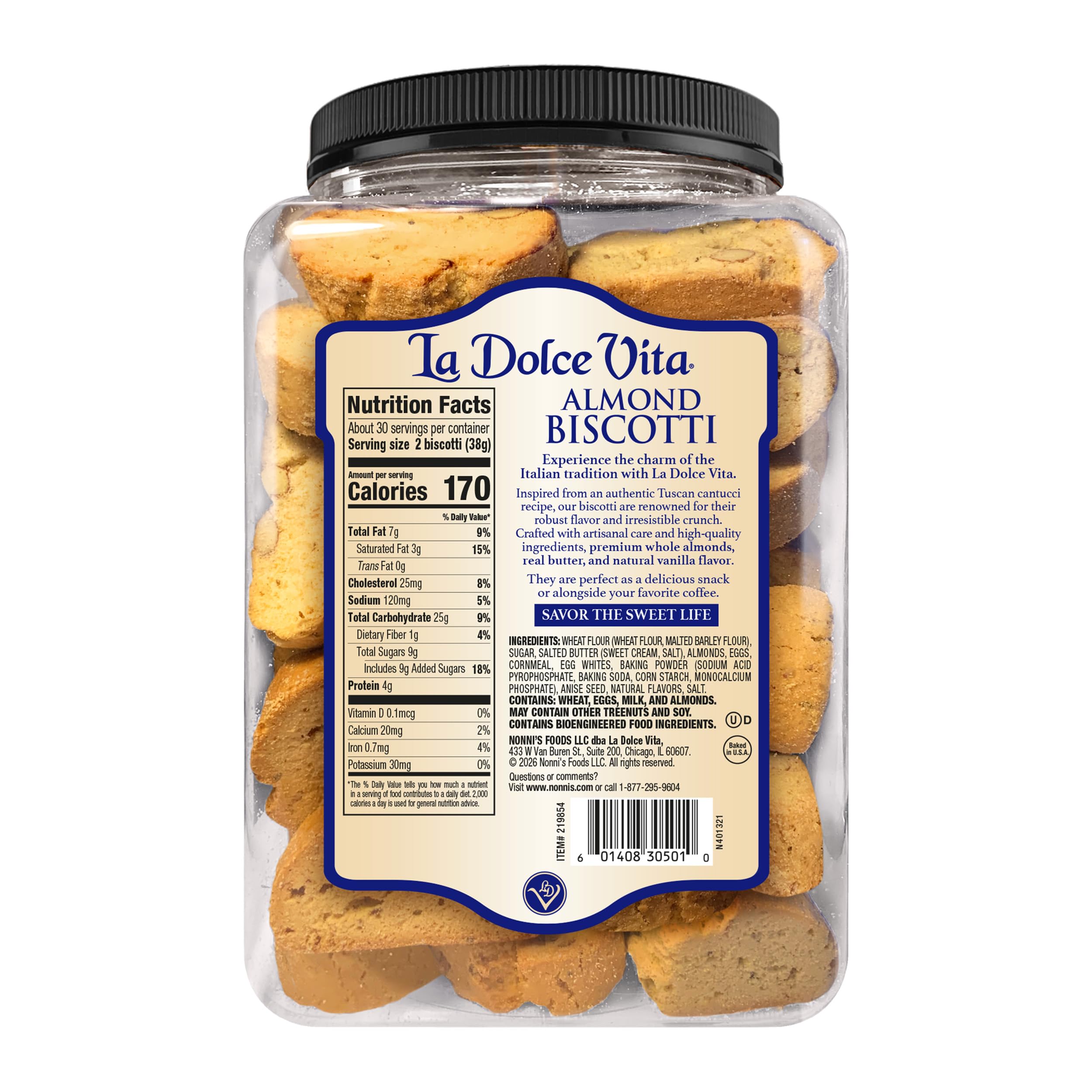 La Dolce Vita Classic Italian Biscotti NET WT 40 OZ (1.14 Kg)