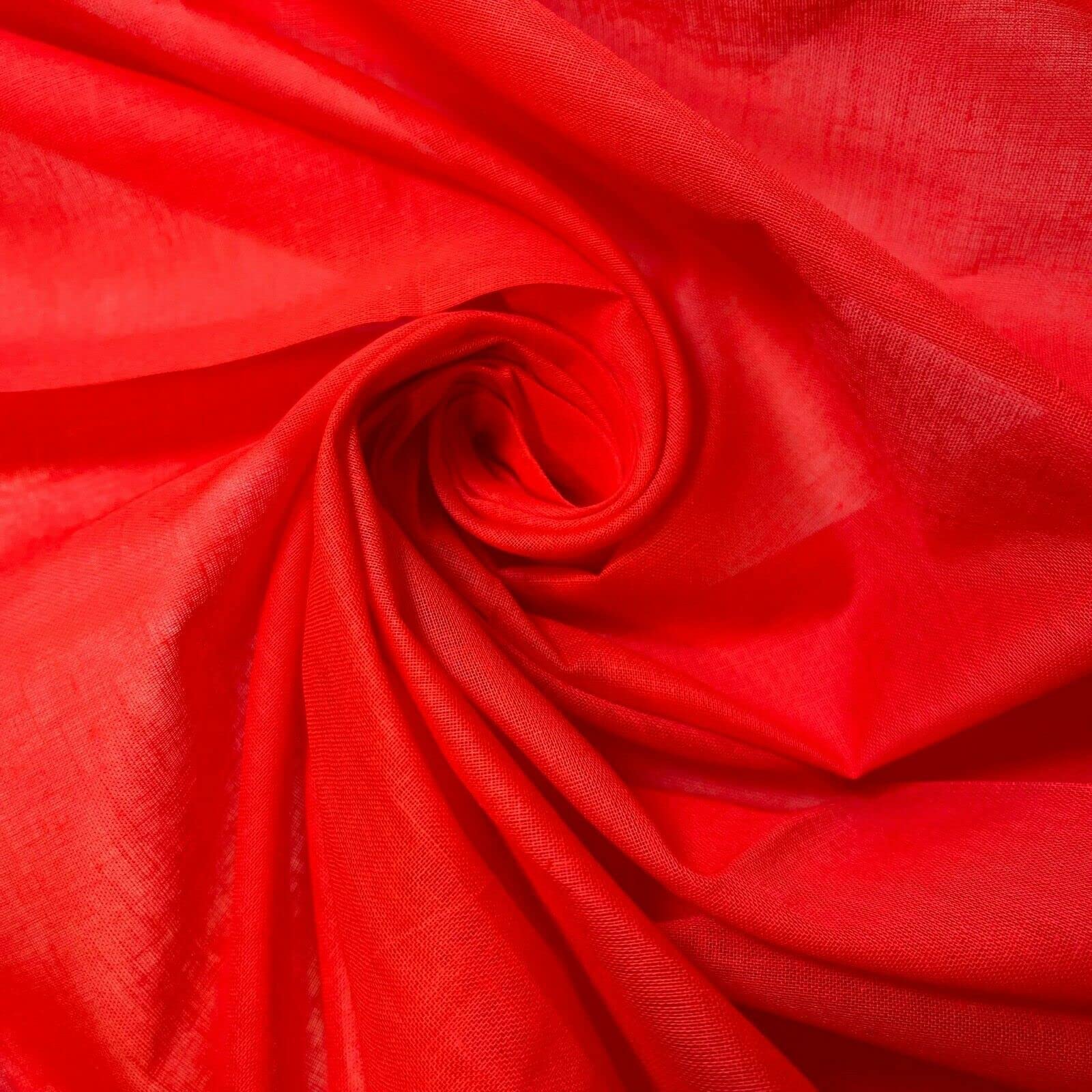 100% Cotton Soft Muslin Voile Cheesecloth Mulmul Fabric Draping Curtains 44" (1 Meter, Coral #2)