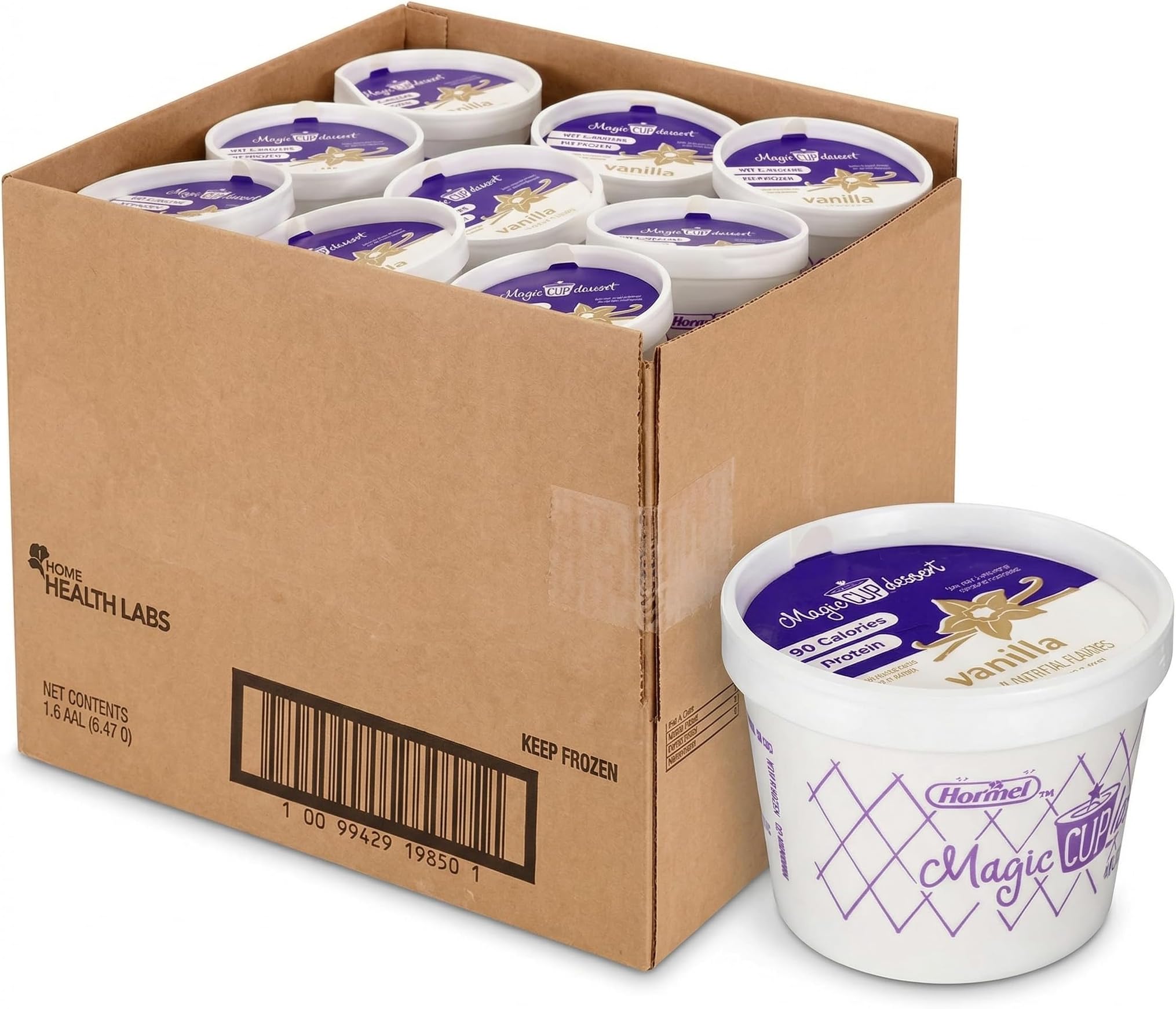 Magic Cup Nutritional Supplement Vanilla Frozen Dessert & Pudding, High Calorie & Protein Weight Gain Supplement, Gluten-Free Medical Nutrition Cup, 4 Ounce (Pack of 48)