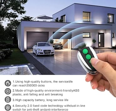 433.92MHz Remote Control Compatible with All TOPENS M12.4 Buttons Remote Control Automatic Gate Opening Garage Gate Wireless Transmitters Controller(2 Piece)