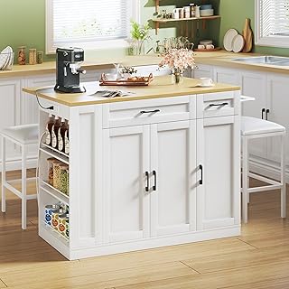 Rolling Kitchen Island with Storage and Seating, 43