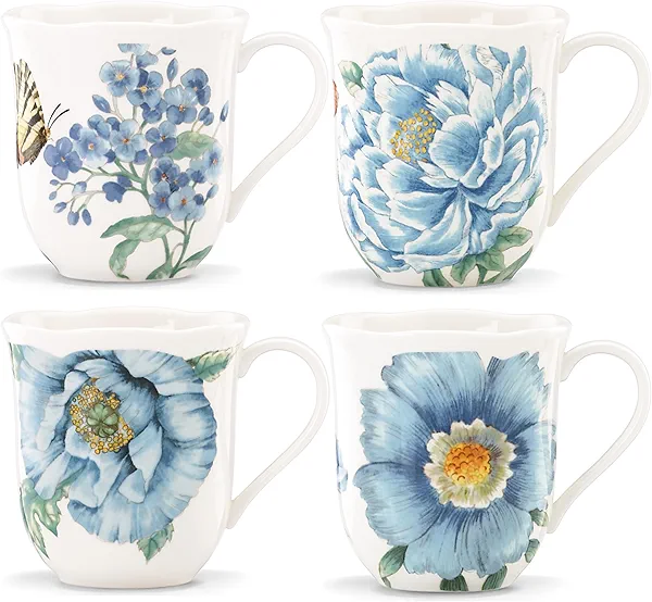 Lenox 833418 Butterfly Meadow Blue 4-Piece Mug Set
