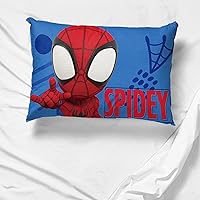 Vista 4 de Jay Franco Marvel Spidey and His Amazing Friends Team Spidey 1 funda de almohada reversible individual – Ropa de cama súper suave de doble cara