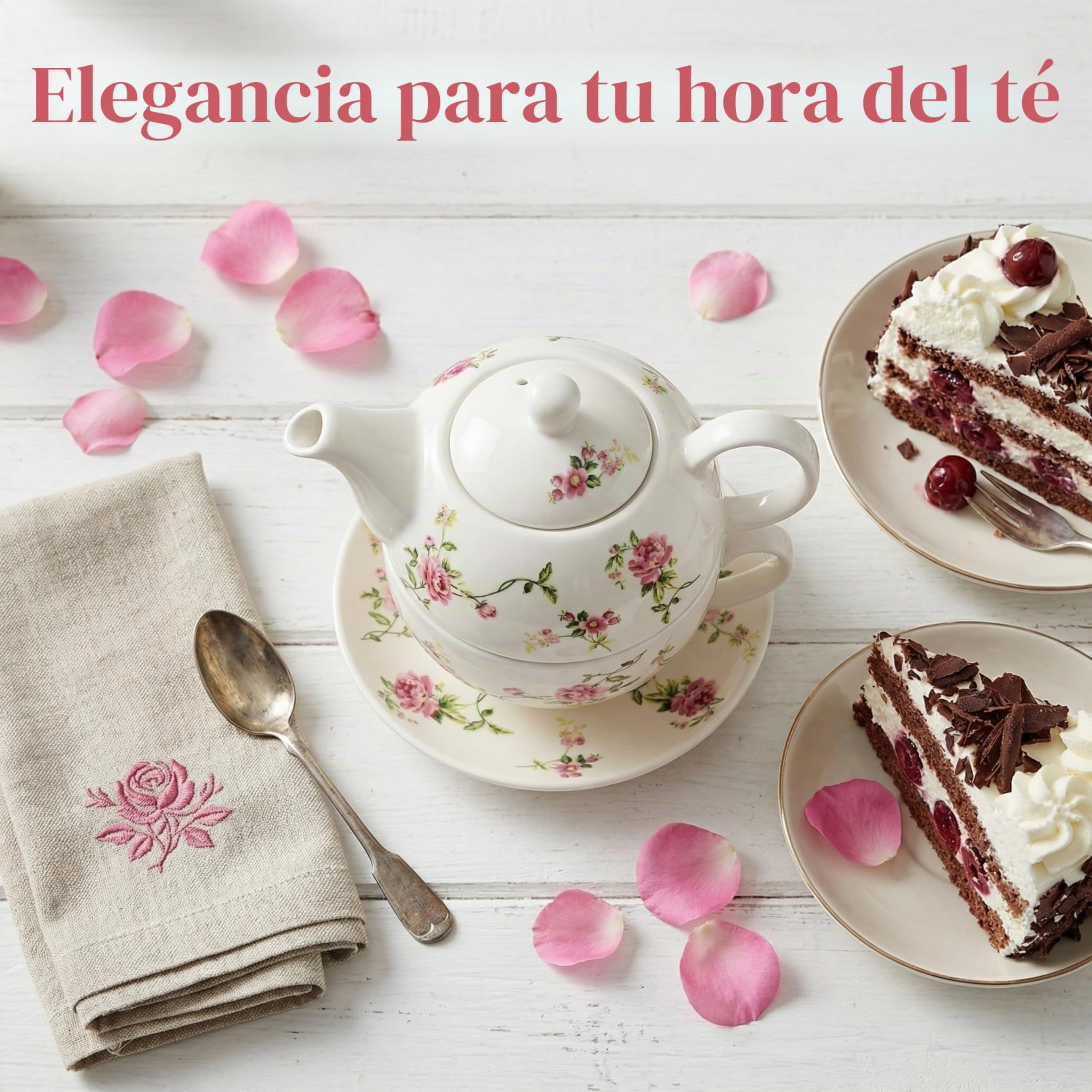 Juego de tetera de cerámica que ahorra espacio | Con taza y platillo, elegante diseño blanco, ideal para los amantes del té, regalo para el hogar y la oficina