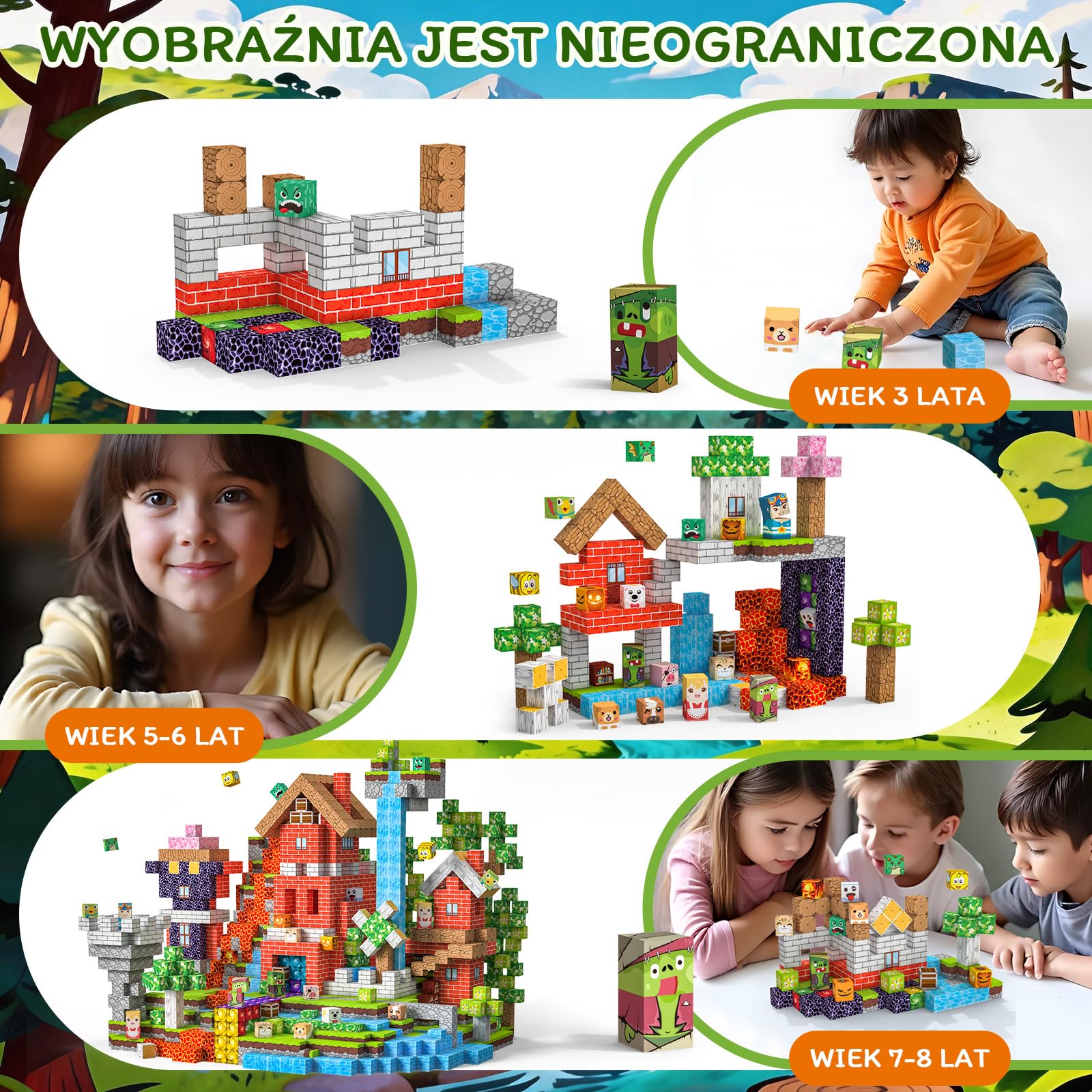 Klocki Magnetyczne 220 PCS 2CM, 3+ Zabawki sensoryczne STEM Montessori, Magnetyczne Klocki dla 3 4 5 6 7 8 9 10 11 12 8-12 lat Chłopcy i dziewczynki Prezenty urodzinowe
