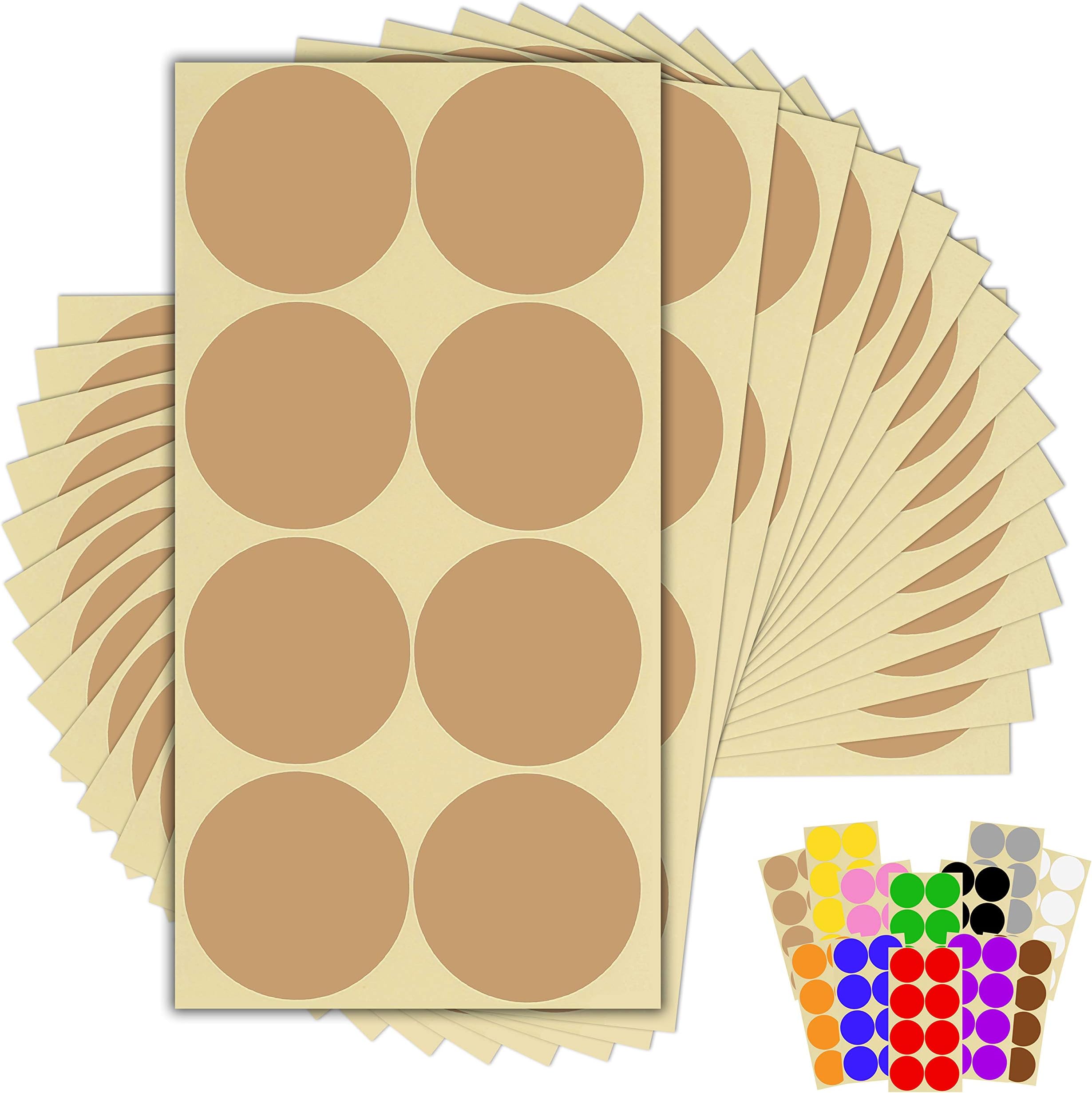 120 x Gold Sticky Dots - 50mm 2 Inch - Round Colour Coding Dot Stickers - 15 Sheets
