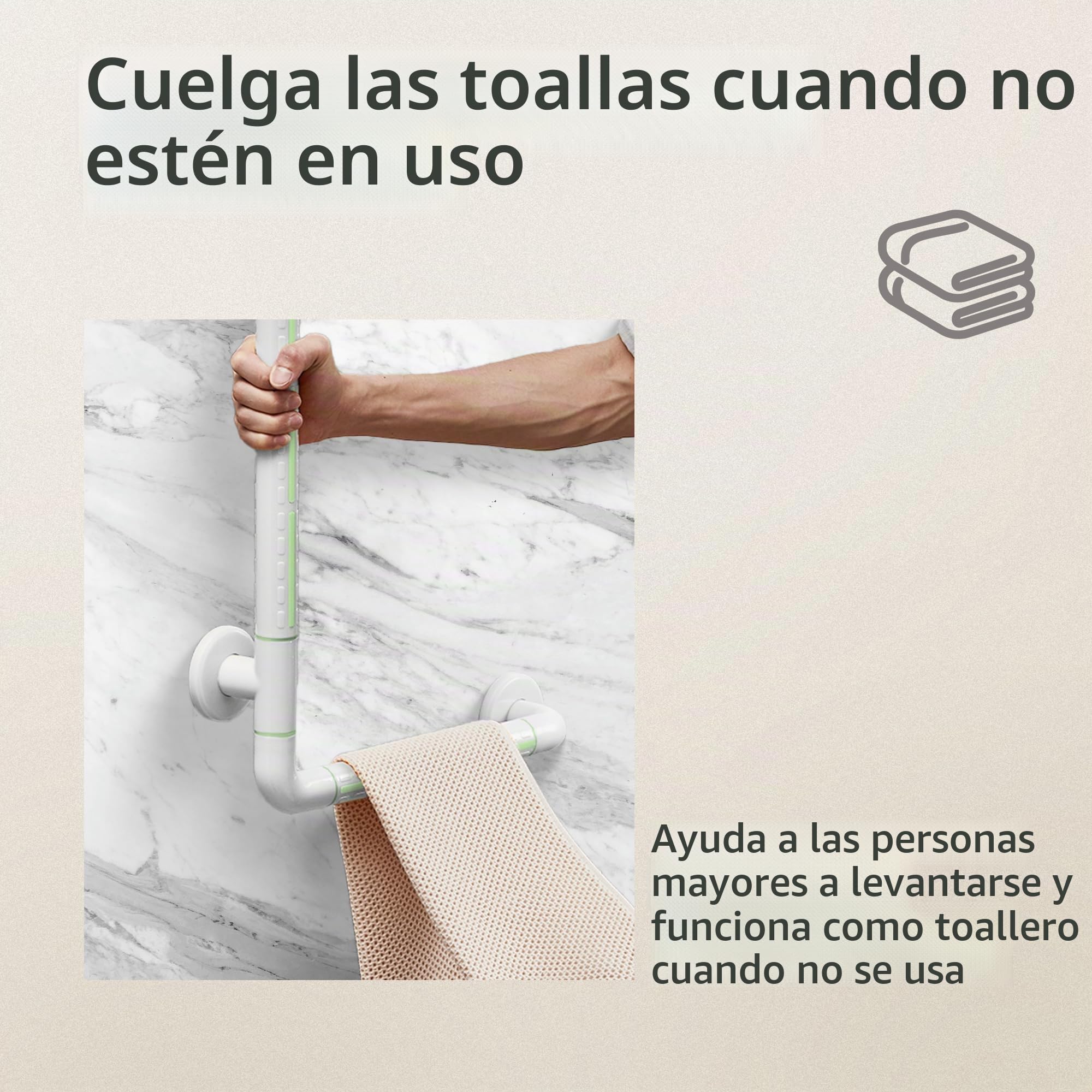 ITSOGOO Barra de Apoyo de Baño en Forma de L,Agarradera Acero Inoxidable de Seguridad,Barra de Apoyo para Montaje en Pared hasta 250 kg,para Niños Mayores Discapacitados Embarazadas 60x40cm